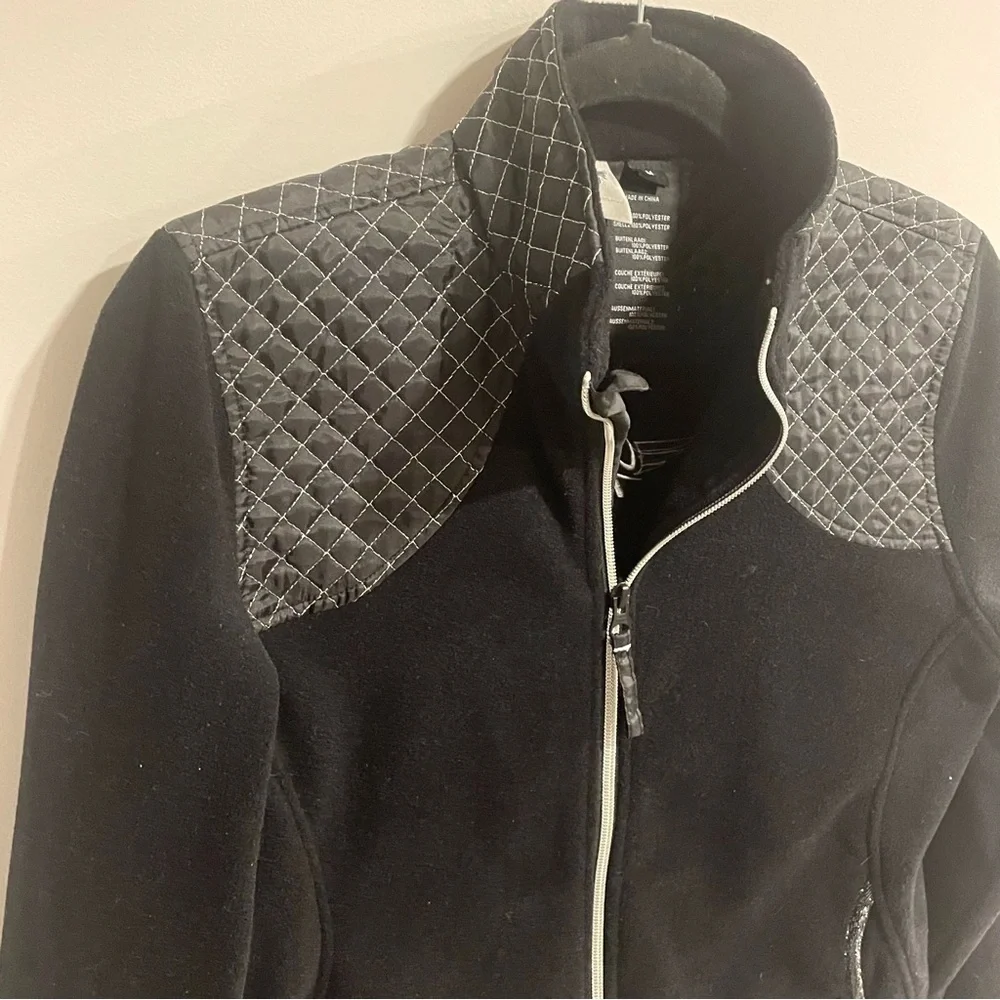 HARLEY DAVIDSON Fleece Embroidered Full Zip Jacket - Black Size Medium - Picture 2 of 10